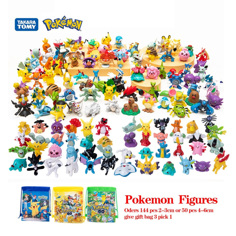 Pokemon Mini Figures 144 2-3cm/250 4-6cm Anime Model Different Styles