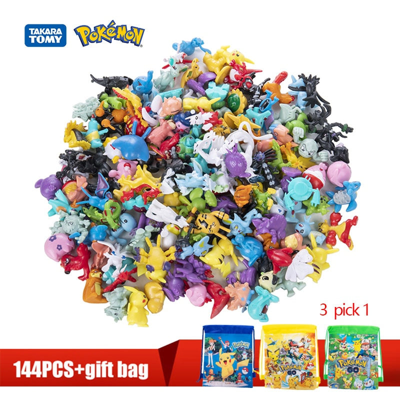 Pokemon Mini Figures 144 2-3cm/250 4-6cm Anime Model Different Styles