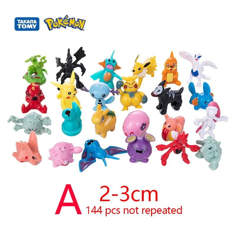 Pokemon Mini Figures 144 2-3cm/250 4-6cm Anime Model Different Styles