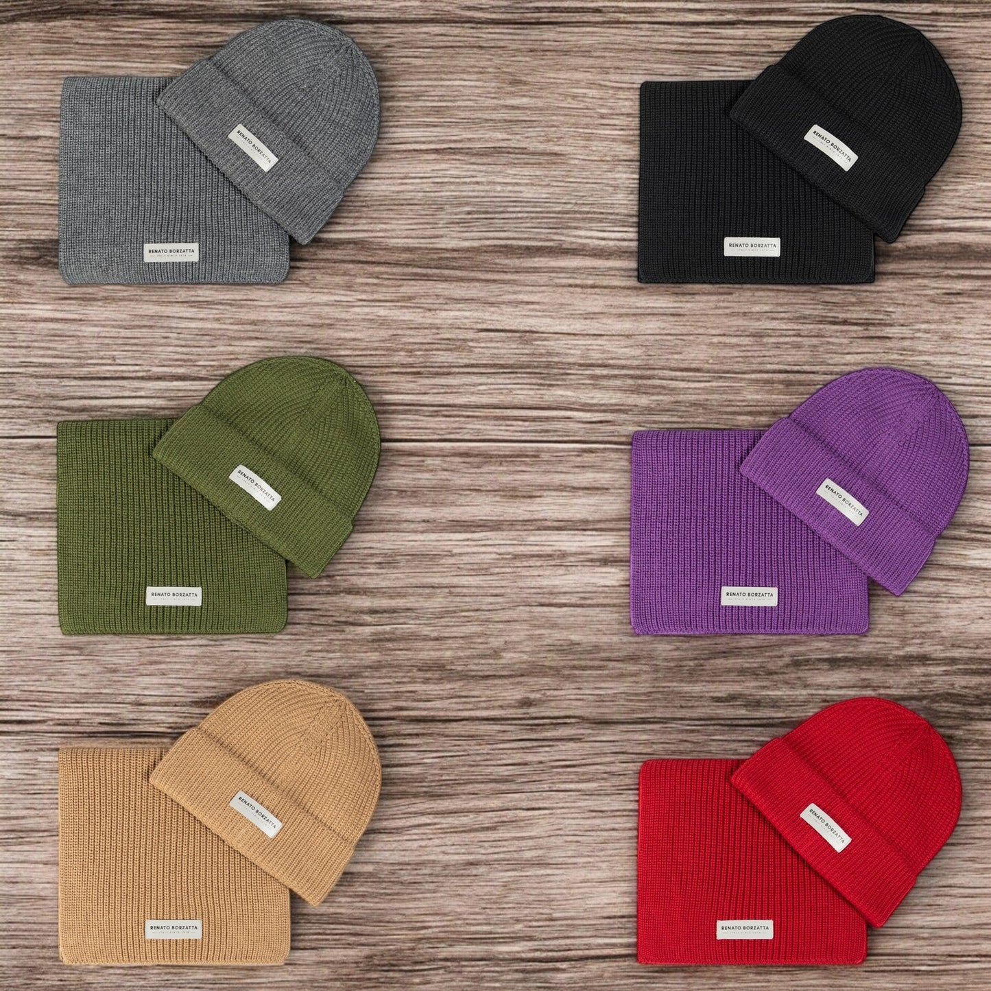 RB5004F  | Set Sciarpa e Berretto in Maglia CERVINO Misto Lana Made in