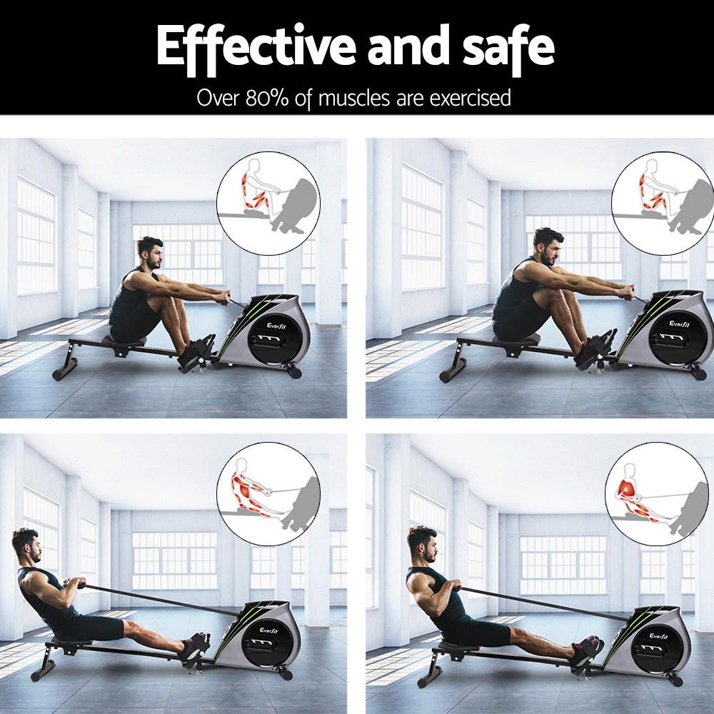 Everfit Rowing Machine Rower Elastic Rope Resistance Fitness Home