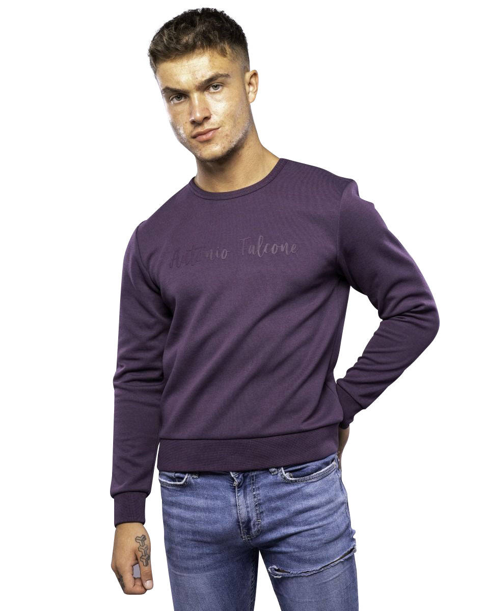 DIEGO DOUBLE FACE LONG SLEEVE CREW NECK T SHIRT COSMOS NAVY
