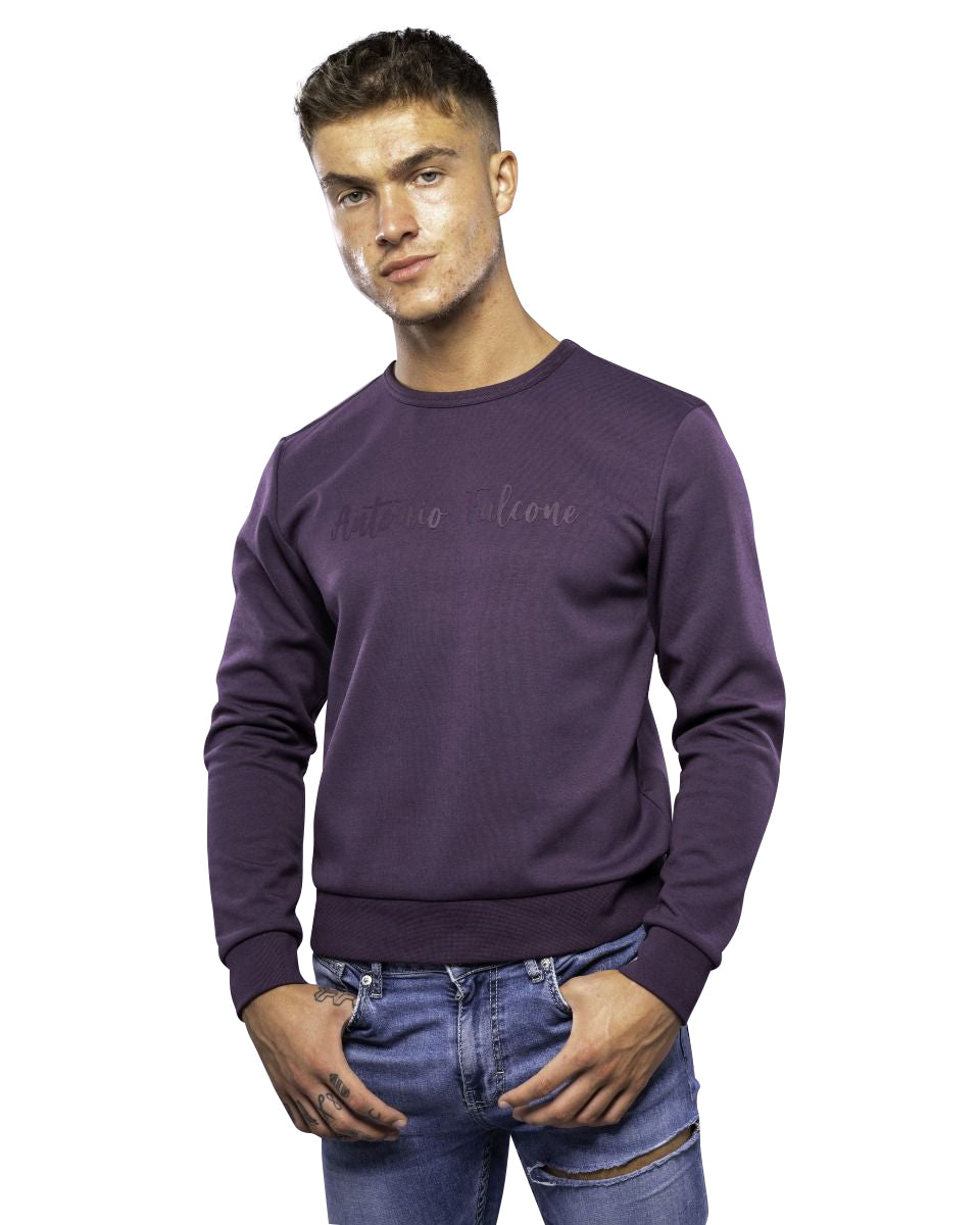 DIEGO DOUBLE FACE LONG SLEEVE CREW NECK T SHIRT COSMOS NAVY