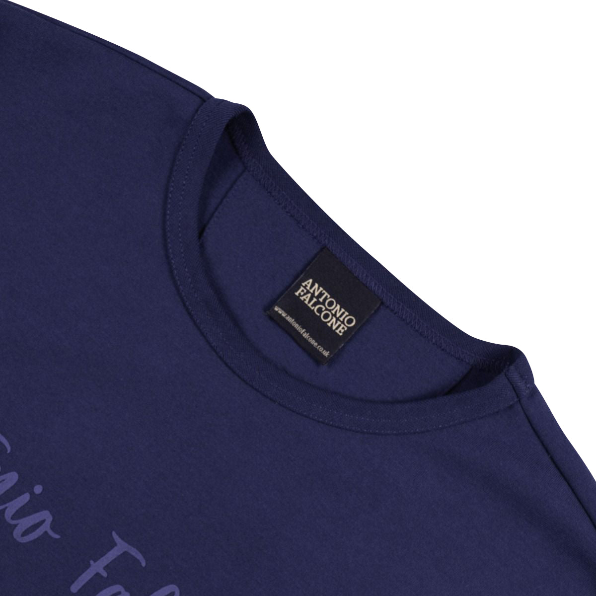 DIEGO DOUBLE FACE LONG SLEEVE CREW NECK T SHIRT NAVY