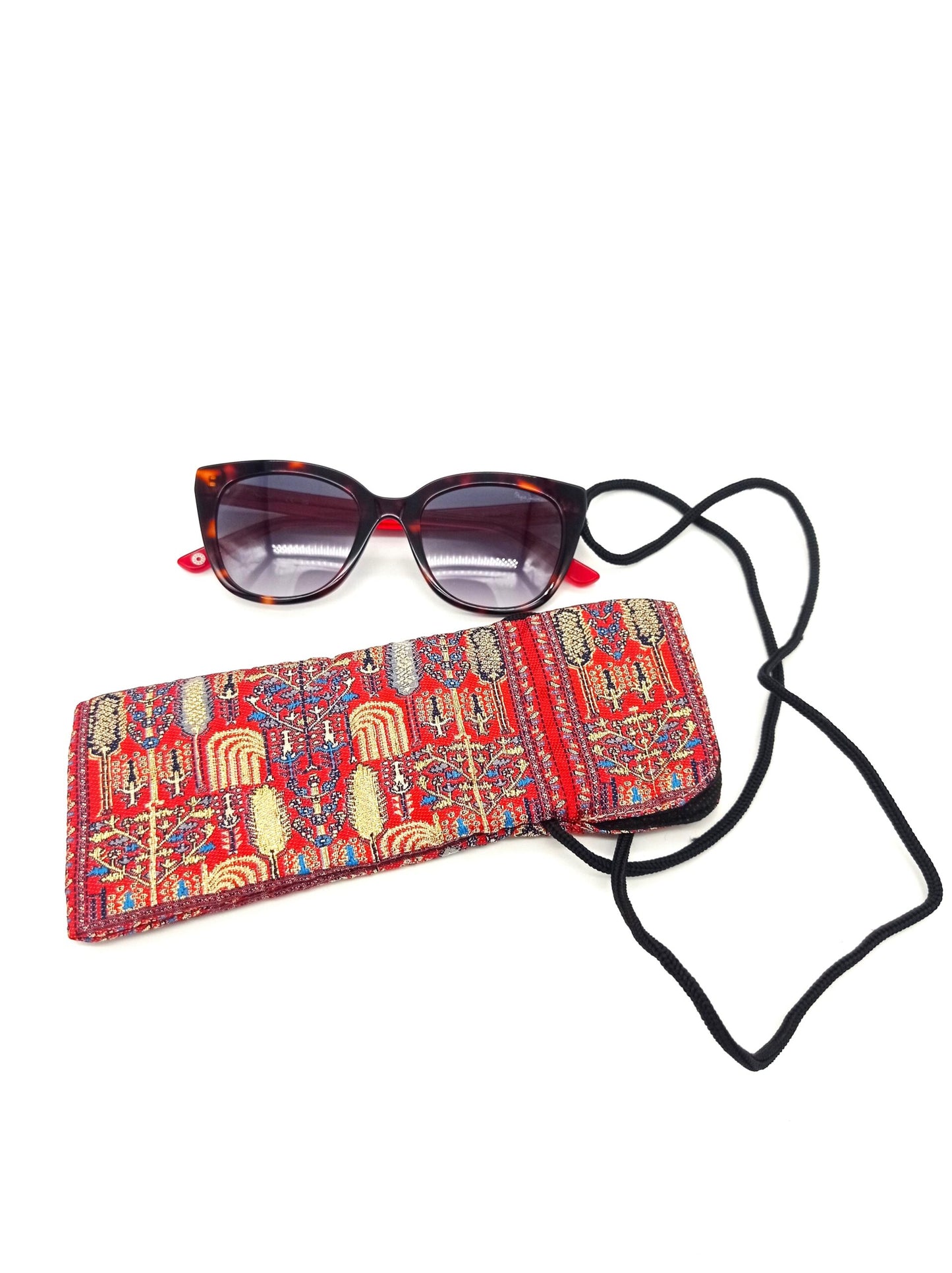 Handmade oriental pattern colorful glasses case