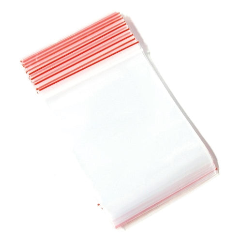 Resealable Food Grade Plastic Bags - Zip Close Clear Snap Clip Seal