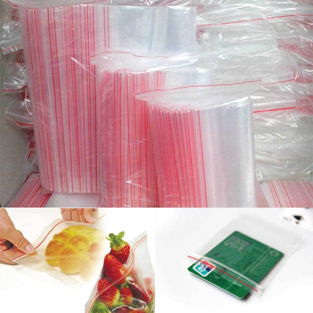 Resealable Food Grade Plastic Bags - Zip Close Clear Snap Clip Seal