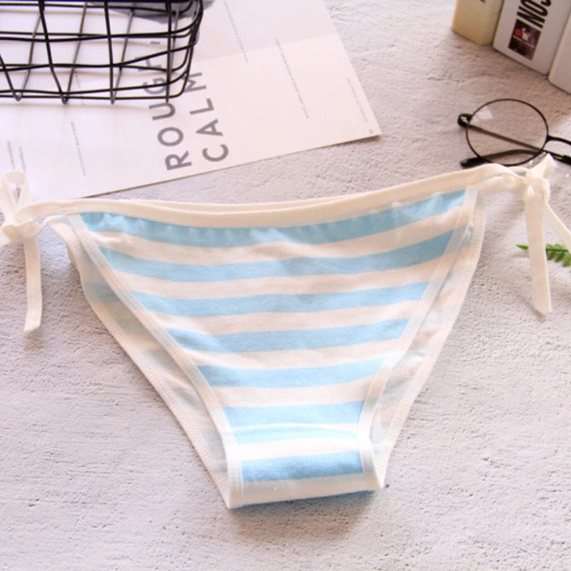 Japan Sexy Lingerie Lolita Kawaii Blue Pink White Striped Mini Bikini