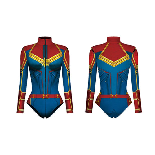 Women Spiderman Swimsuit Superhero Captain Marvel Bodysuit Anime Black