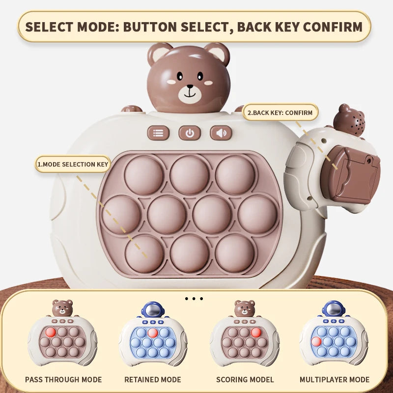 Quick Push Game Pop Up Fidget Bubble Electronic Pop Game Light