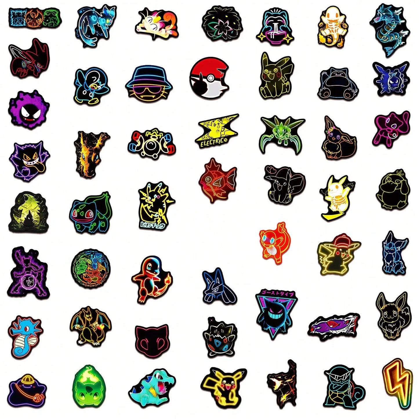 50PCS Cute Pokémon Stickers Cartoon PVC Decals Toys DIY Decoration