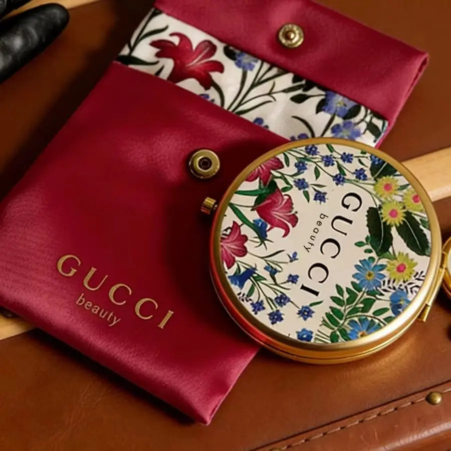 Gucci Gucci’s bag Classic Floral Pattern Portable Compact Hand Mirror