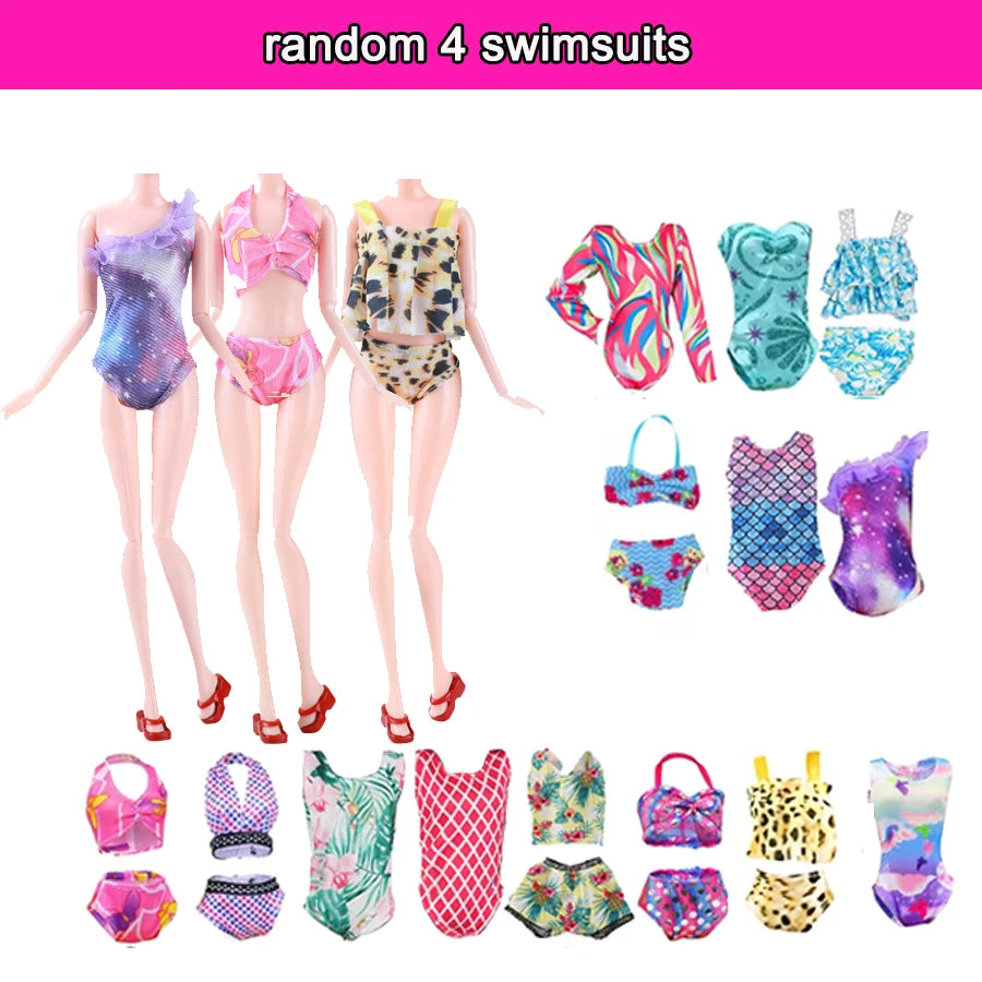 64Pcs Clothes And Accessories for 11.5''/30cm Dolls Fashion Gowns