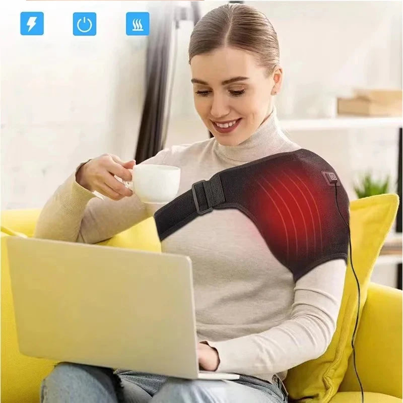Electric Heating Heated Shoulder Brace Wrap Shoulder Massage Support