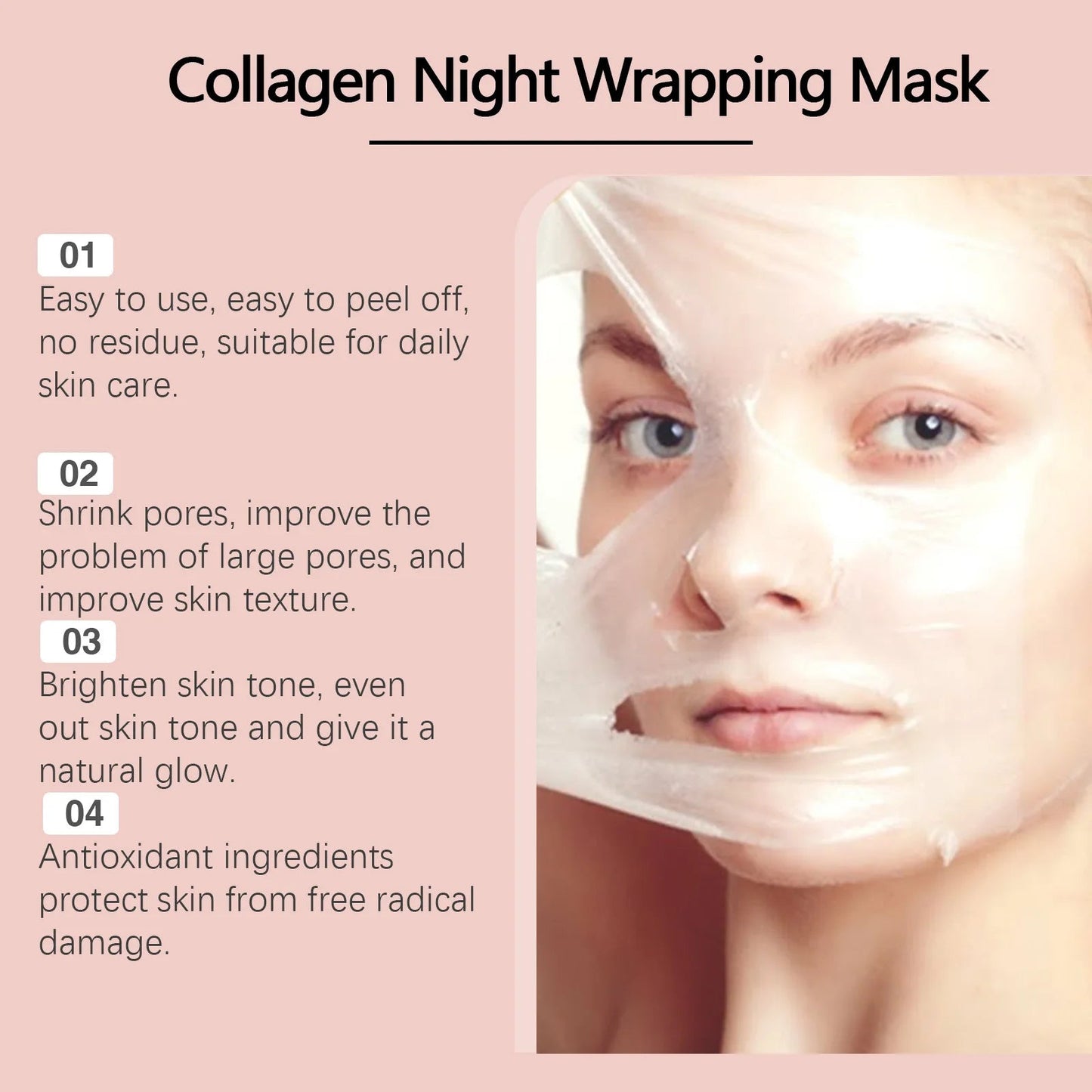 Collagen Peel-off Mask Deep Hydrating Fade Fine Lines Firming Shrink