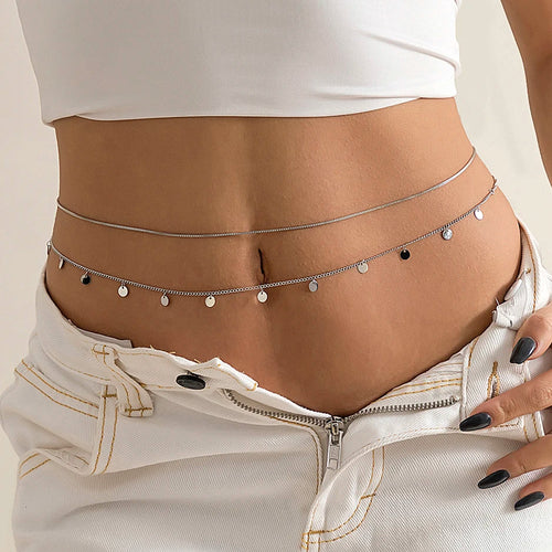 Ingemark Sexy Flat Snake Chain Waist Belly Belt for Women Summer Beach