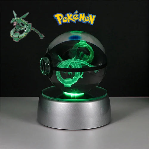 Pokemon 3D Crystal Ball Figure Toys Pokeball Gengar Gyarados Mimikyu