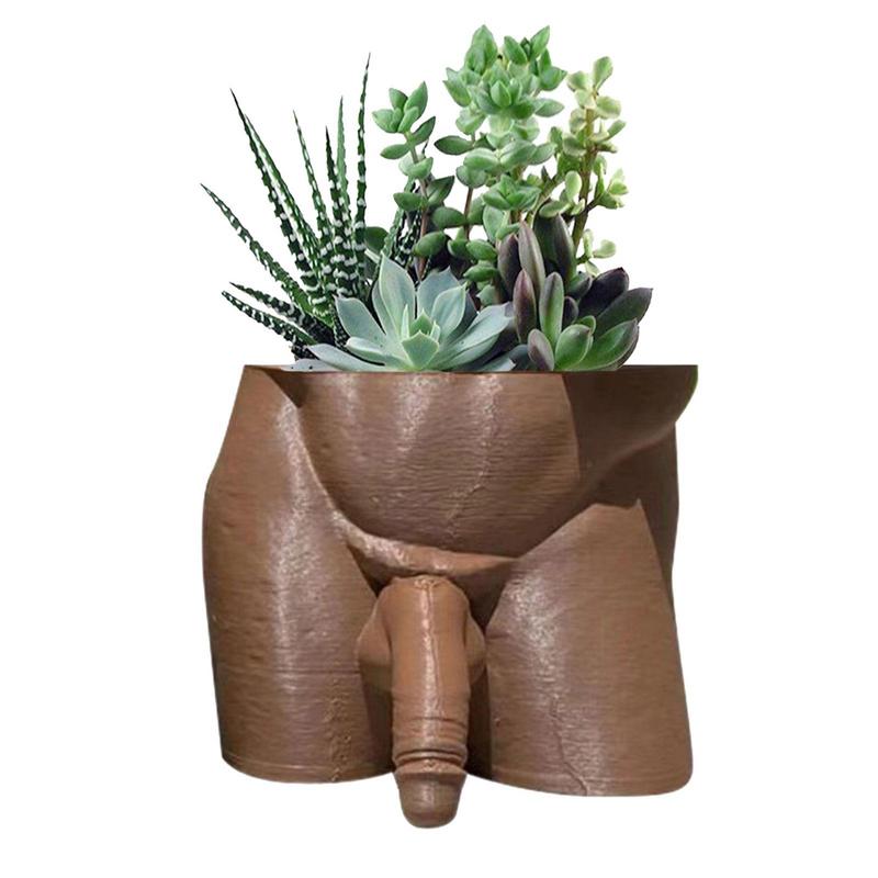 Resin Plant Pot Decor Sexy Men Naked Butt Flower Growing Pot Desktop