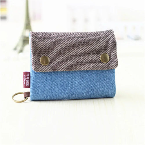 Canvas Cartoon Totoro Cat Printed Dog Women Fold Short Wallet