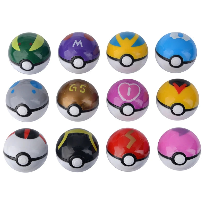 12 Pcs/Set Pokemon Pikachu Pokeball Action Figure Pokemon Game Poke