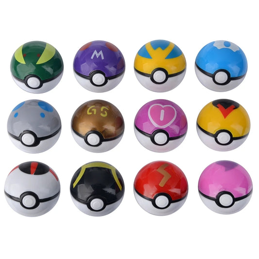 12 Pcs/Set Pokemon Pikachu Pokeball Action Figure Pokemon Game Poke