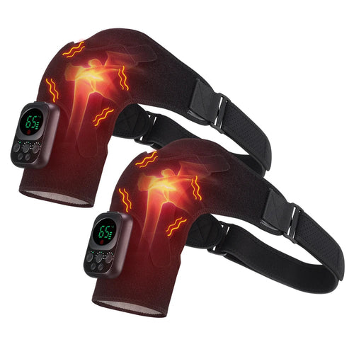 Heating Shoulder Massager Vibration Electric App Control Massage Pads