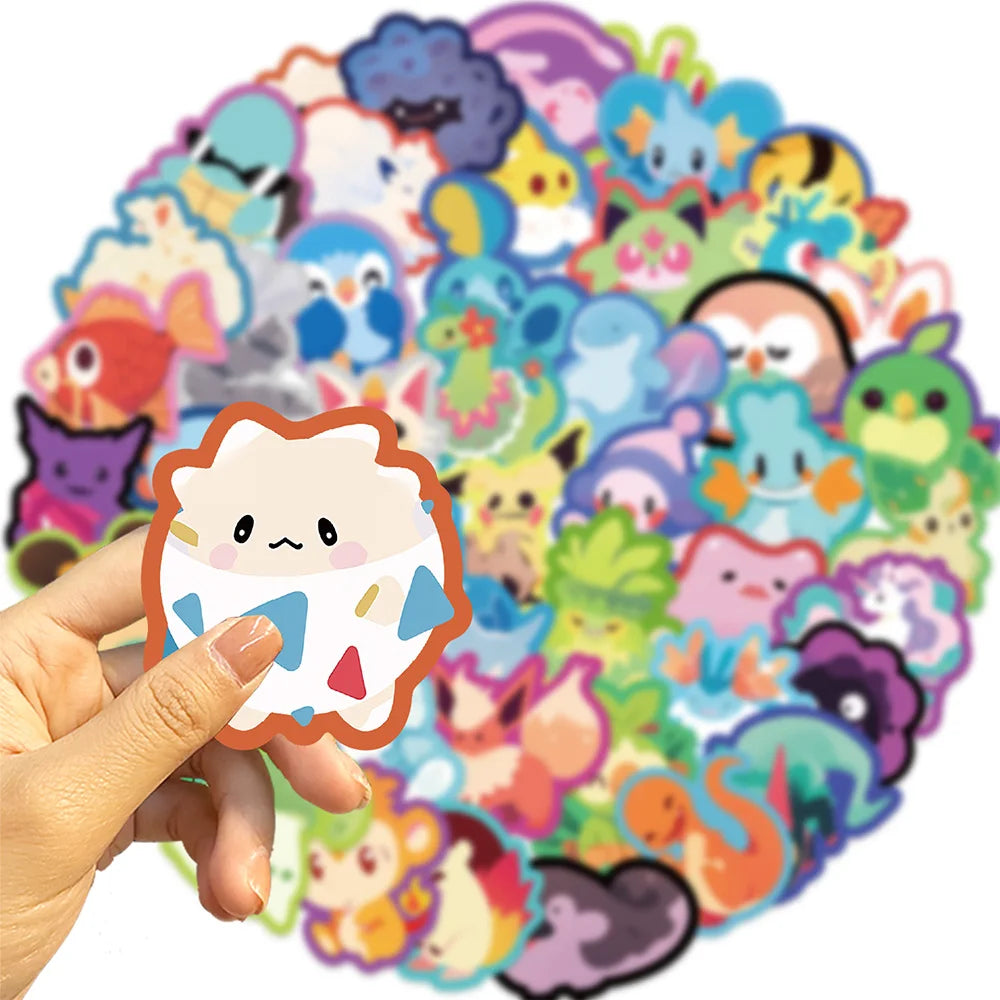 10/30/50PCS Kawaii Colorful Pokémon Stickers Cartoon Cute Graffiti DIY