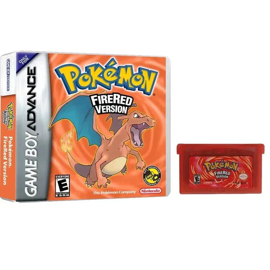Multiple versions of the American Pok é mon series GBA game box with