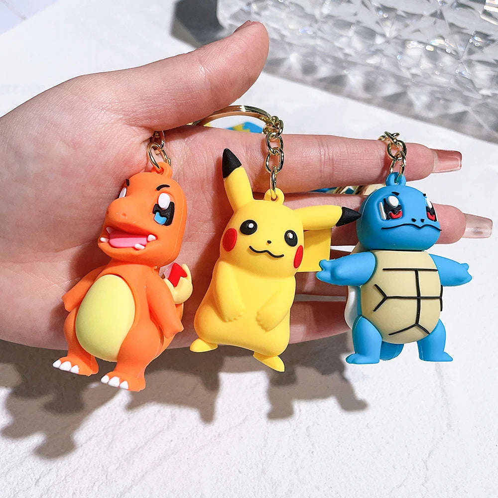 Pokemon Keychain Pikachu Anime Action Figure Toy Kawaii Cartoon