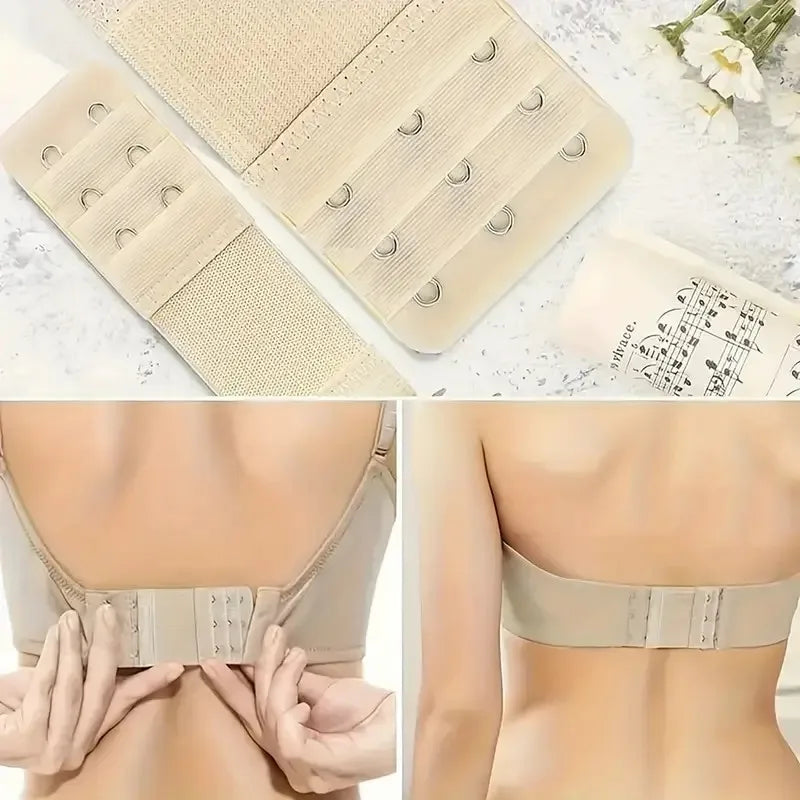 12 Adjustable Bra Extenders - 2/3/4 Hook Design, Soft Stretch Fabric,