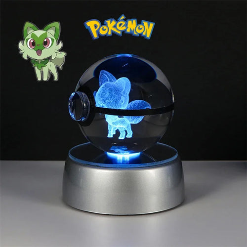 Pokemon 3D Crystal Ball Figure Toys Pokeball Gengar Gyarados Mimikyu