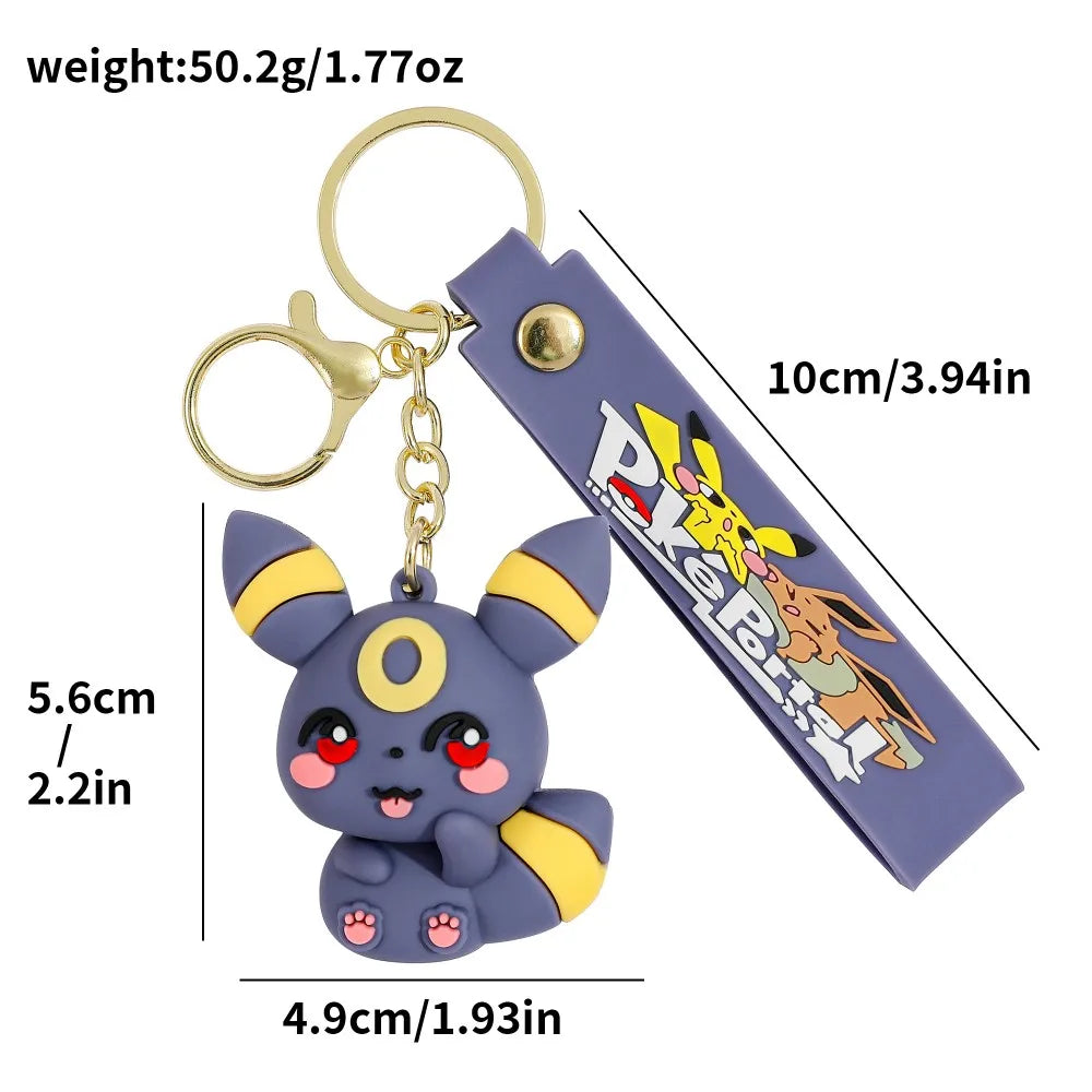 Eevee Keychain Evolution Set, Flareon Jolteon Vaporeon Plush Keychain,