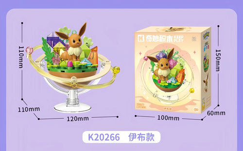 Genuine Keeppley Anime Pokémon Building Blocks Cartoon Eevee Family