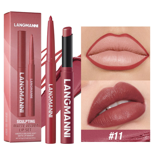 Integrated waterproof lipliner+lipstick lipstick lipstick set,no