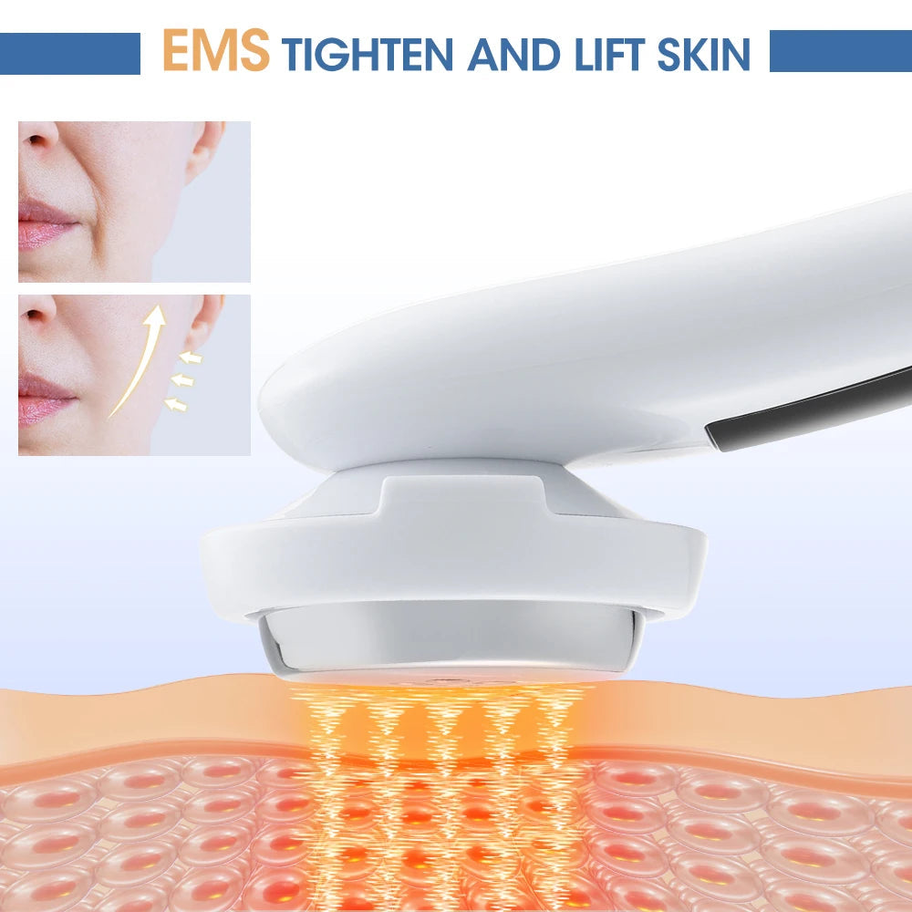 5 in 1 RF EMS Microcurrent Face Lifting Device Vibration LED Photo
