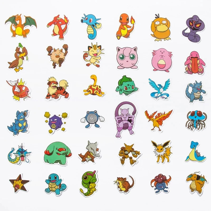 50/100Pcs Kawaii Pikachu Pokemon Stickers Motorcycle Phone Car