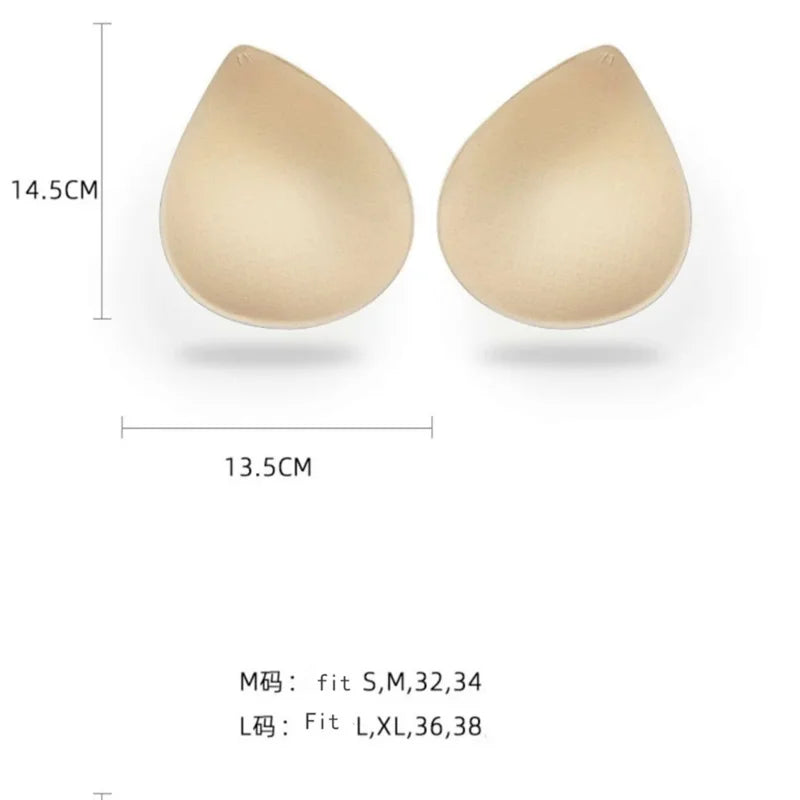 2PCS Thick Push Up Bra Pads - Latex Removable Breast Enhancer Inserts