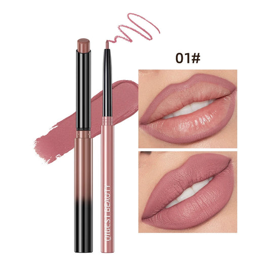 QIBEST Lipstick Pencil Waterproof Sexy Red Nude Purple Matte Tint