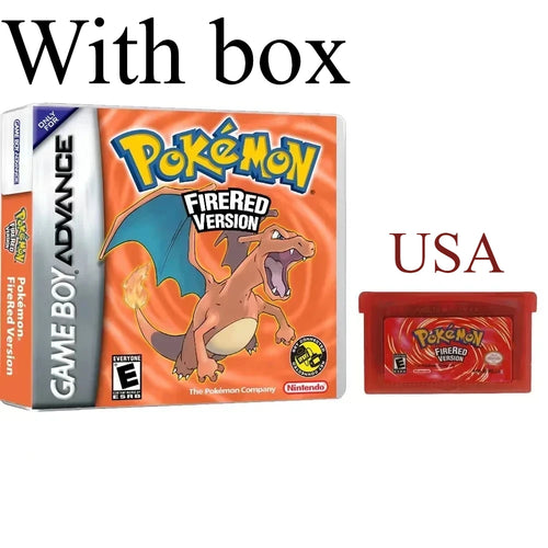 Multiple versions of the American Pok é mon series GBA game box with
