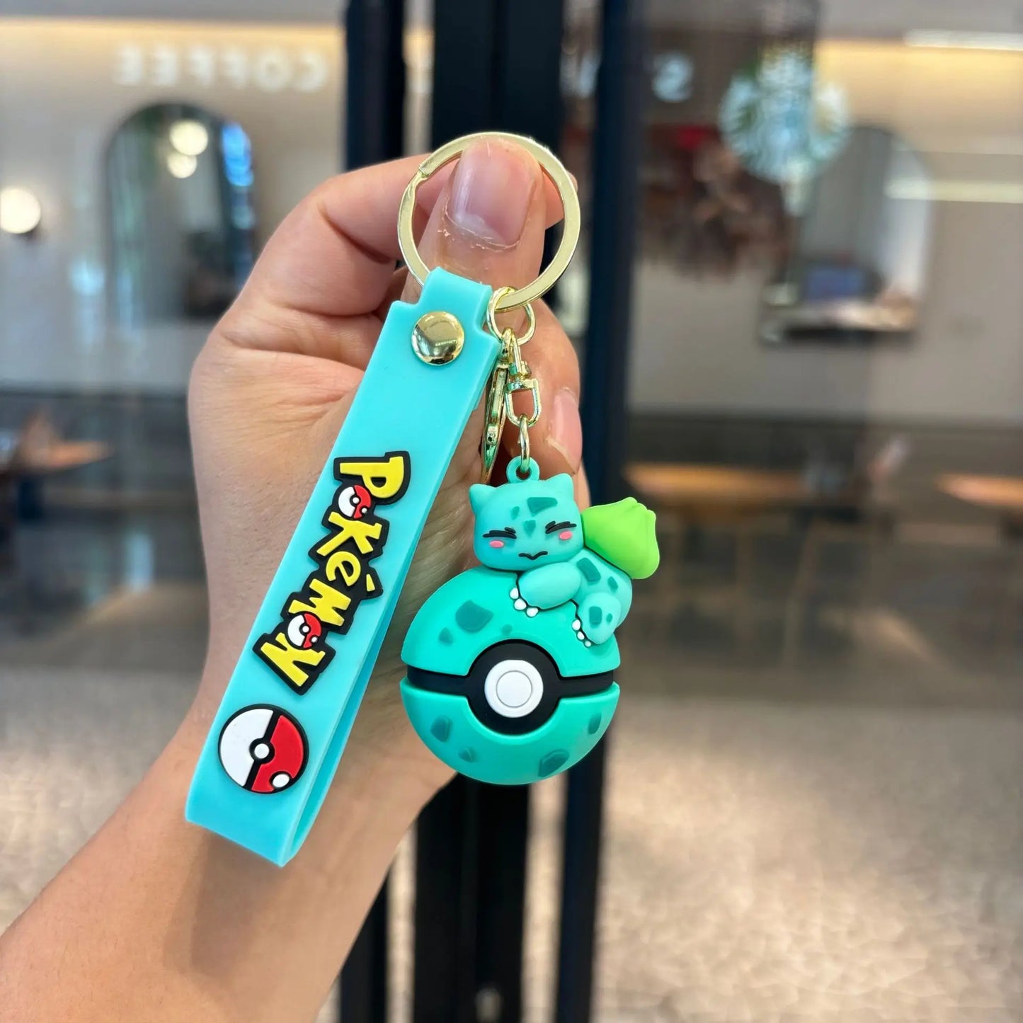 Pokémon Poké Ball Keychain Set, Pikachu Eevee Charmander figure