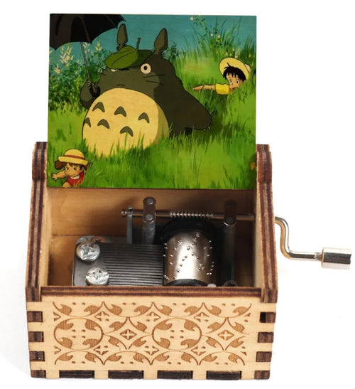 Wooden painted music box, Totoro music gift, ornament, light luxury
