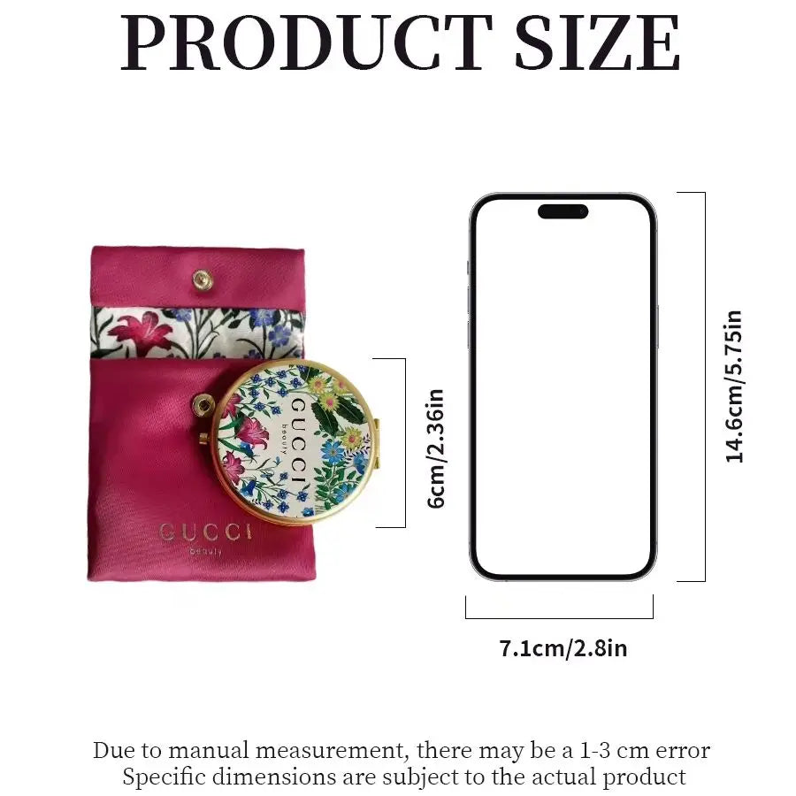 Gucci Gucci’s bag Classic Floral Pattern Portable Compact Hand Mirror