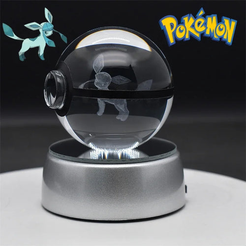 Pokemon 3D Crystal Ball Figure Toys Pokeball Gengar Gyarados Mimikyu