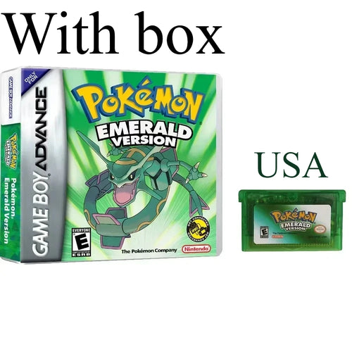 Multiple versions of the American Pok é mon series GBA game box with