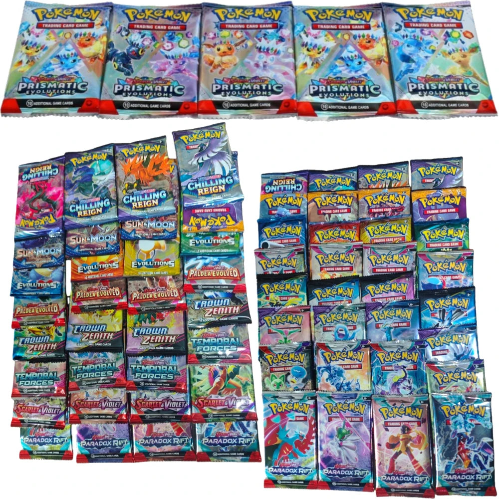 10 Pokémon Card Packs, Bright Stars,151 Prismatic Evolutions,PALDEAN