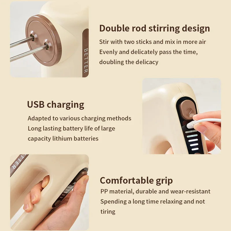 Handheld Electric  Food Mixer Machine Wireless Portable Automatic Cake