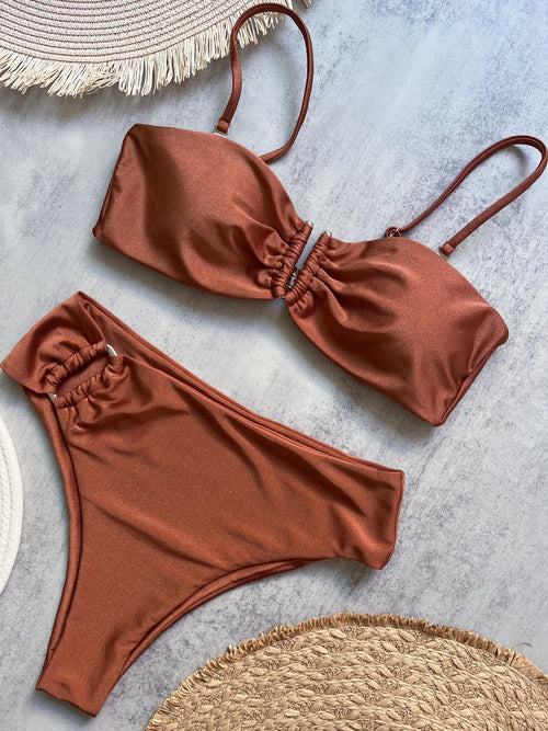 Bandeau Bikini Push Up Women Swimsuits 2024 Sexy Female Swimwear