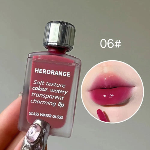 Lightly Glass Water Gloss Herorange Lip Glaze Mirror Moisturizing