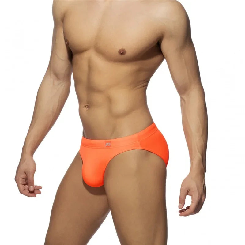 Solid Push up Men Neon Swim Bikni Brief Trunks Unerwear Sexy Swimwear
