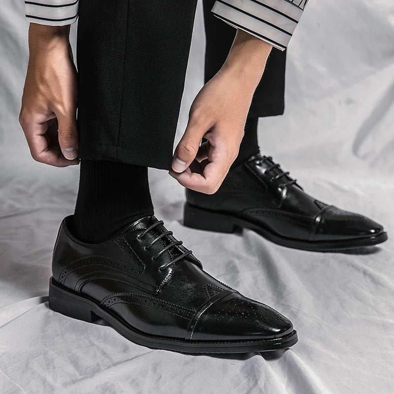 2022 High Quality Handmade Oxford Dress Shoes Men Genuine Cow Leather